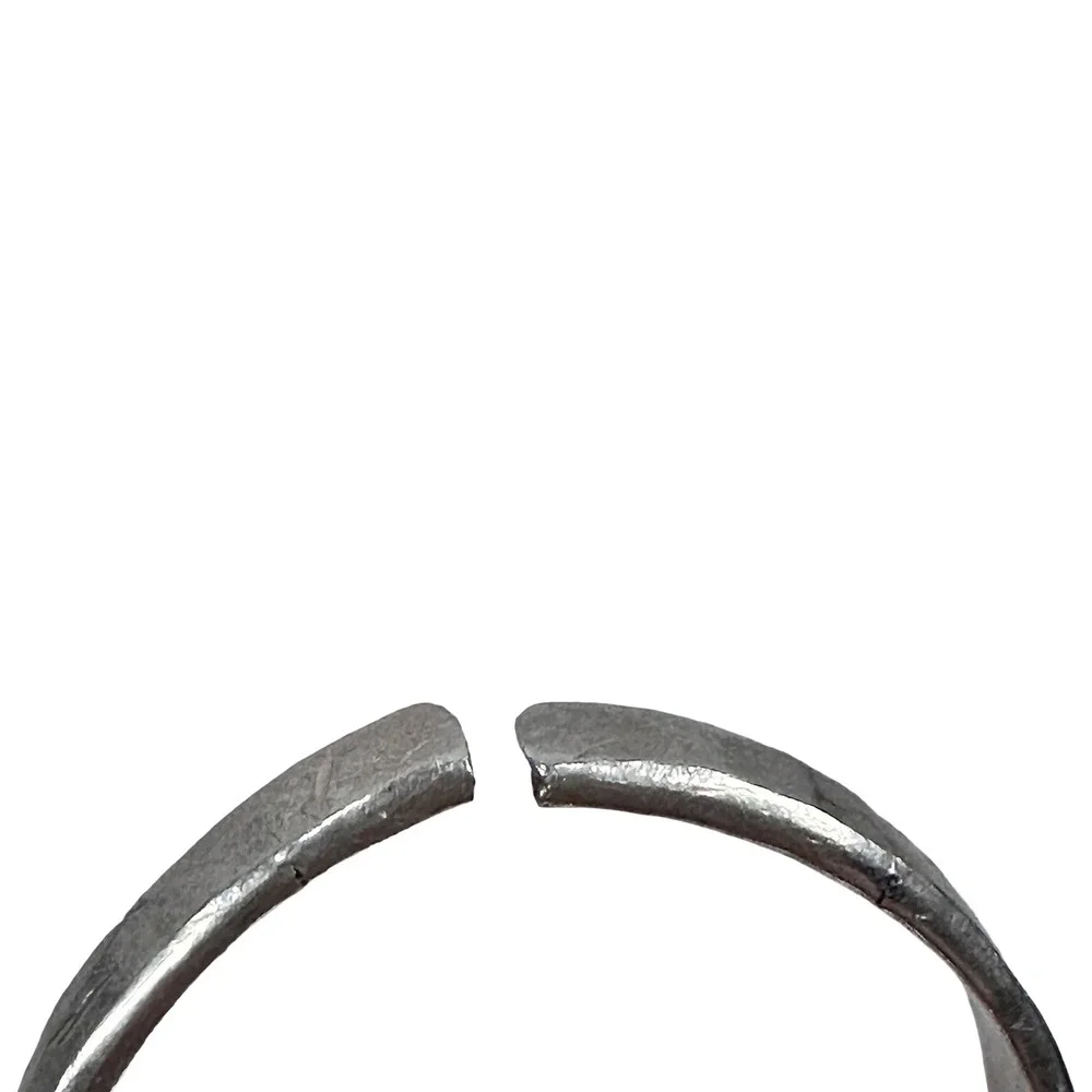 Vintage Navajo Sterling Silver Turquoise Stamped‎ Sunburst Statement Ring